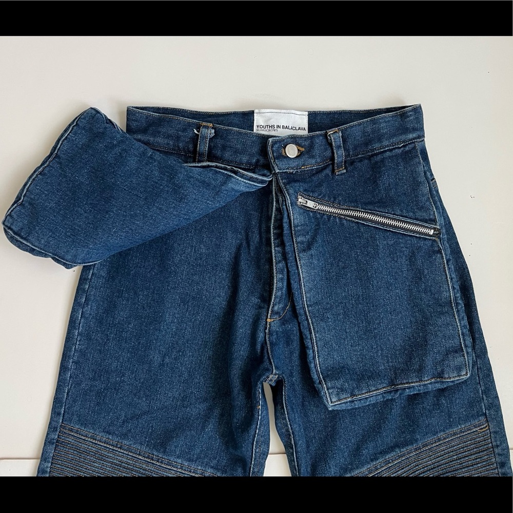 Youths In Balaclava Zip Jeans ,US 28R ,28 Inseam, Non-stretch, Detachable Length - Picture 7 of 14